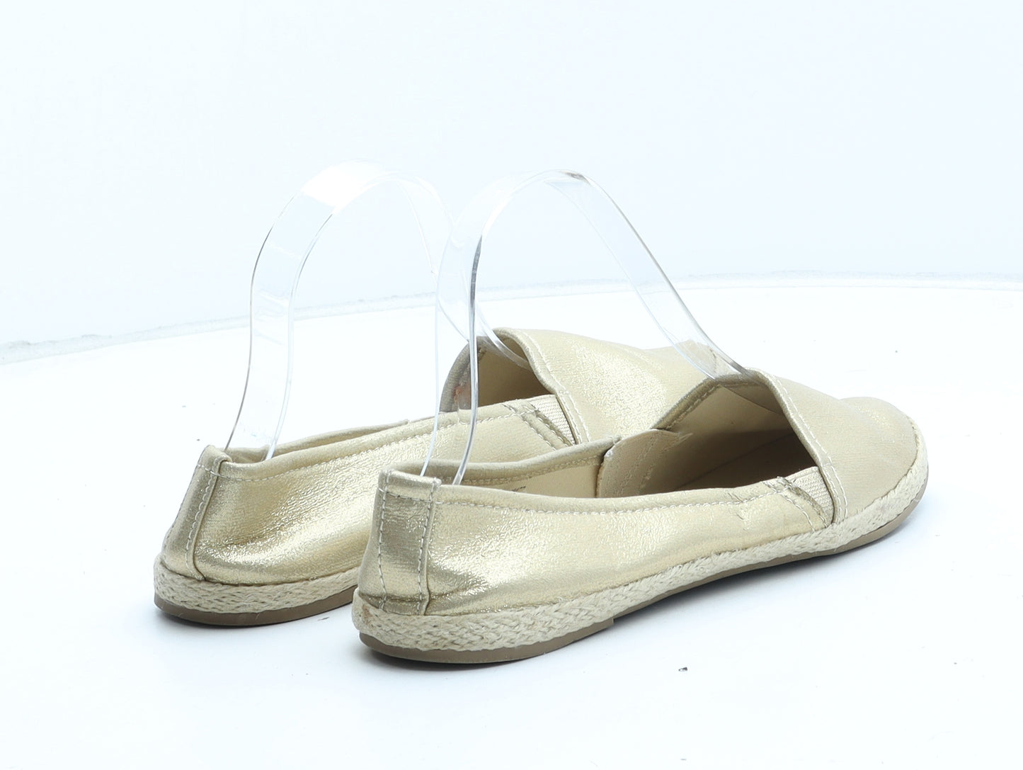 Primark Womens Gold Synthetic Loafer Flat UK