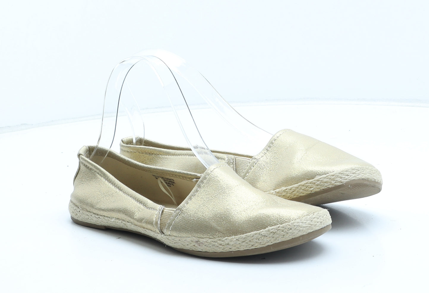 Primark Womens Gold Synthetic Loafer Flat UK