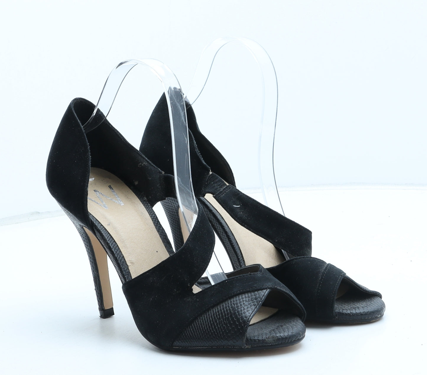 Preworn Womens Black Synthetic D'Orsay Heel UK