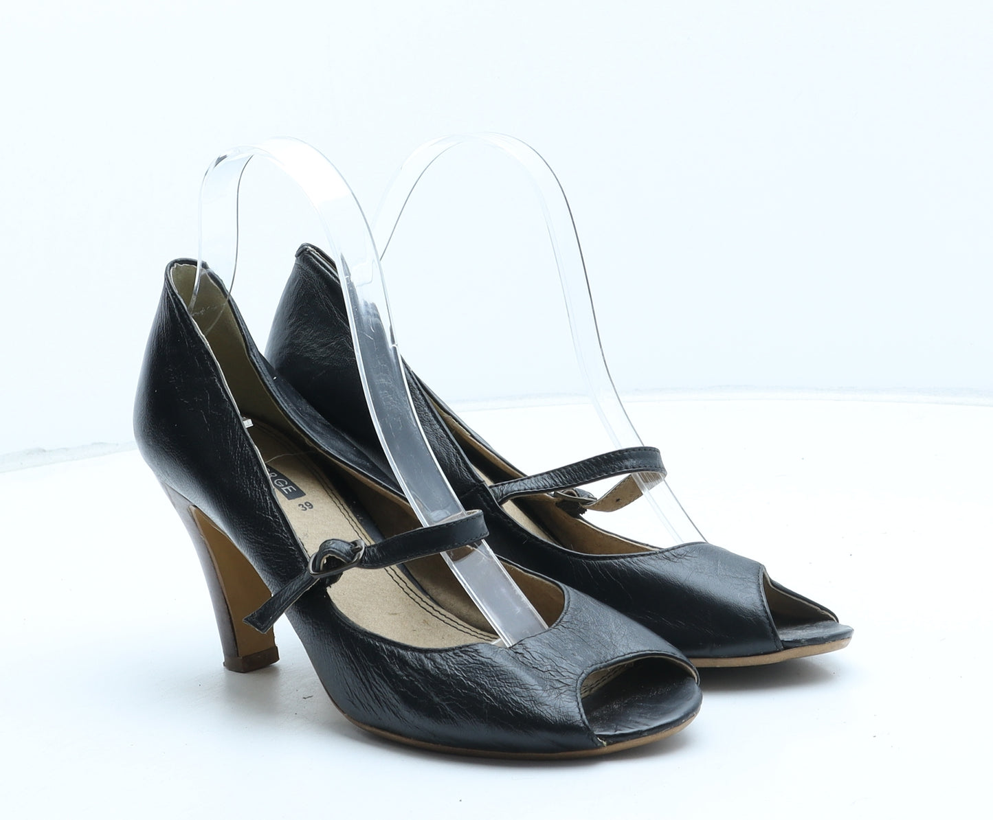 George Womens Black Synthetic Court Heel UK - Mary Jane Style