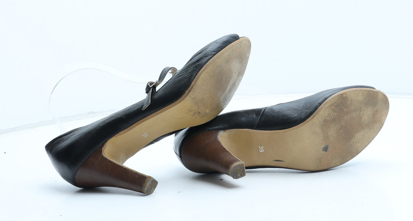 George Womens Black Synthetic Court Heel UK - Mary Jane Style