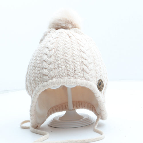 H&M Girls Pink Cotton Winter Hat One Size - Size 1-2 Years