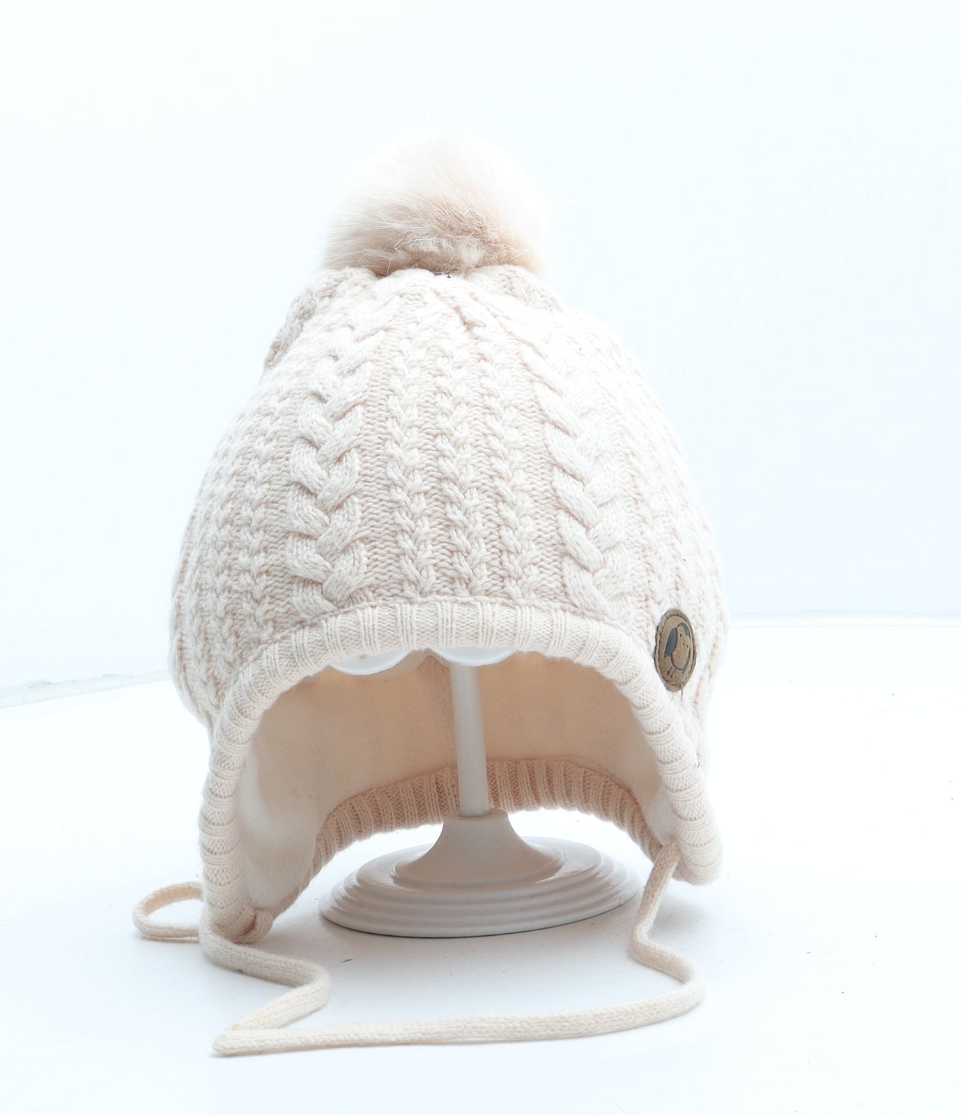 H&M Girls Pink Cotton Winter Hat One Size - Size 1-2 Years