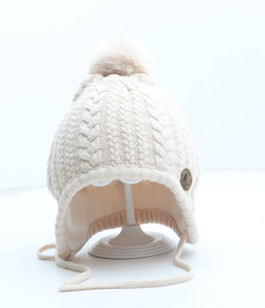 H&M Girls Pink Cotton Winter Hat One Size - Size 1-2 Years