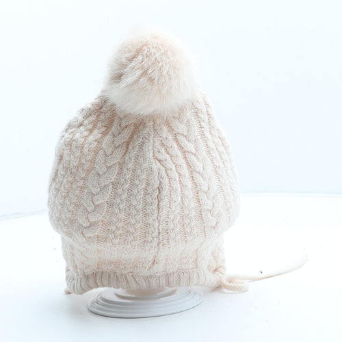 H&M Girls Pink Cotton Winter Hat One Size - Size 1-2 Years