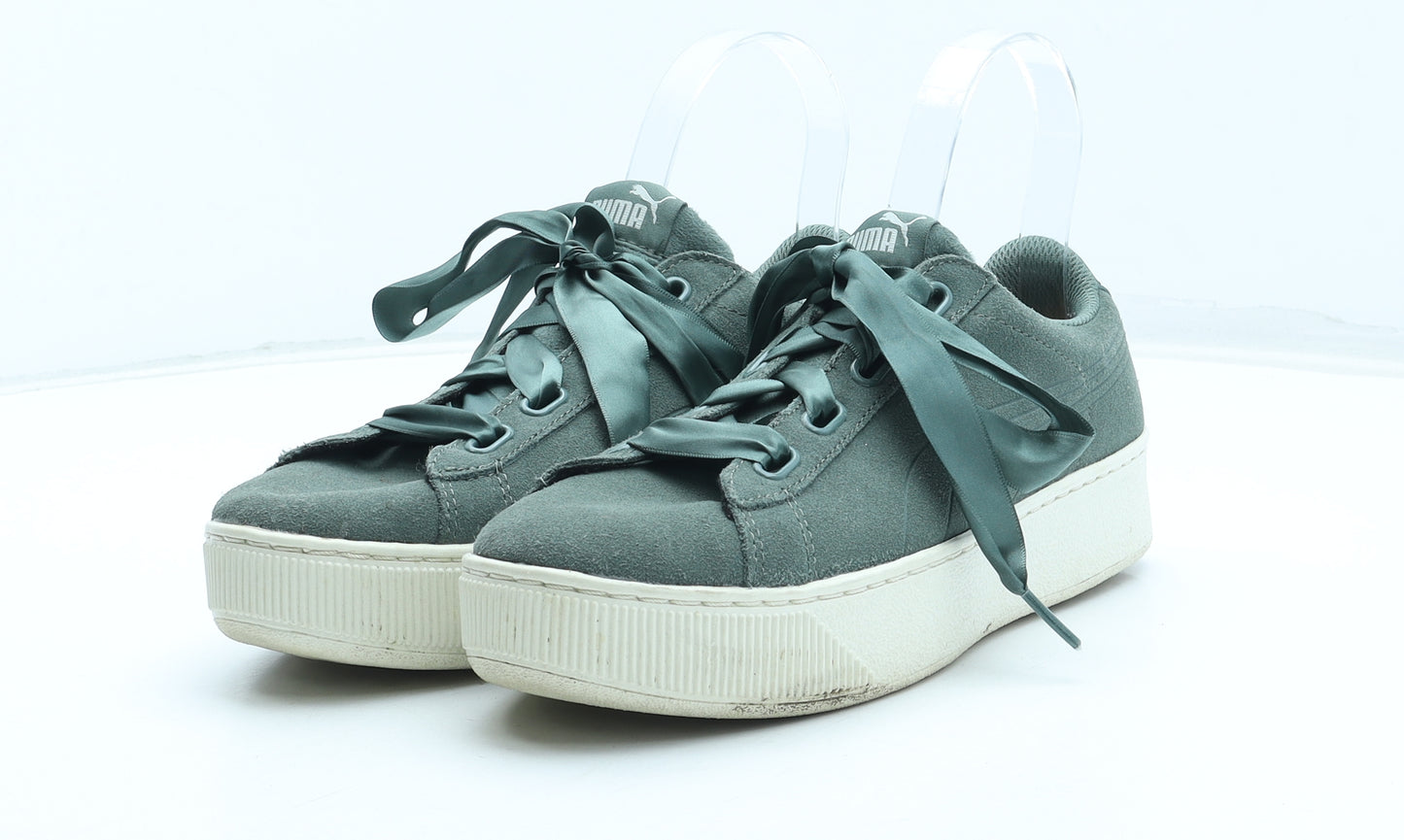 PUMA Womens Green Leather Trainer UK