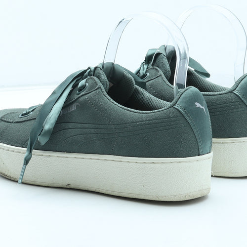 PUMA Womens Green Leather Trainer UK