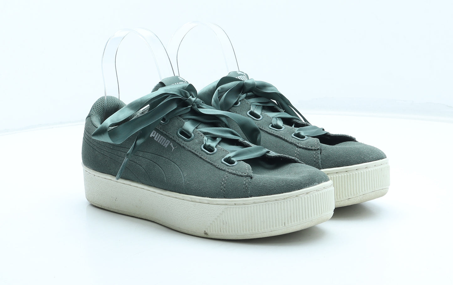 PUMA Womens Green Leather Trainer UK