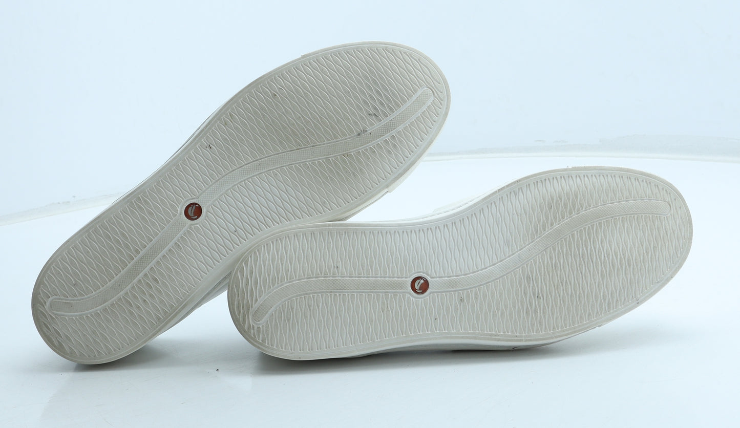 Clarks Womens White Leather Slip On Flat UK
