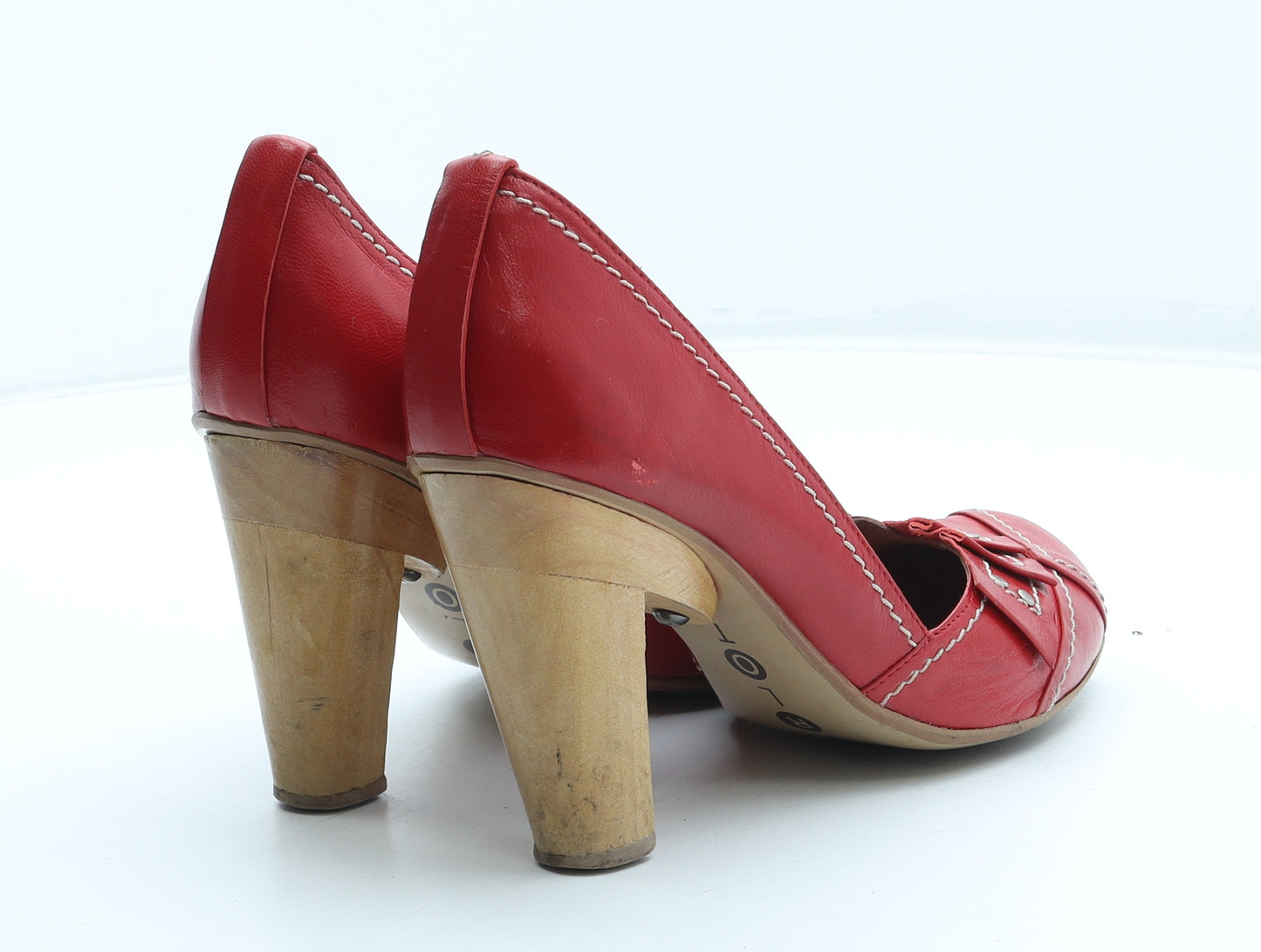 Harlot Womens Red Leather Court Heel UK