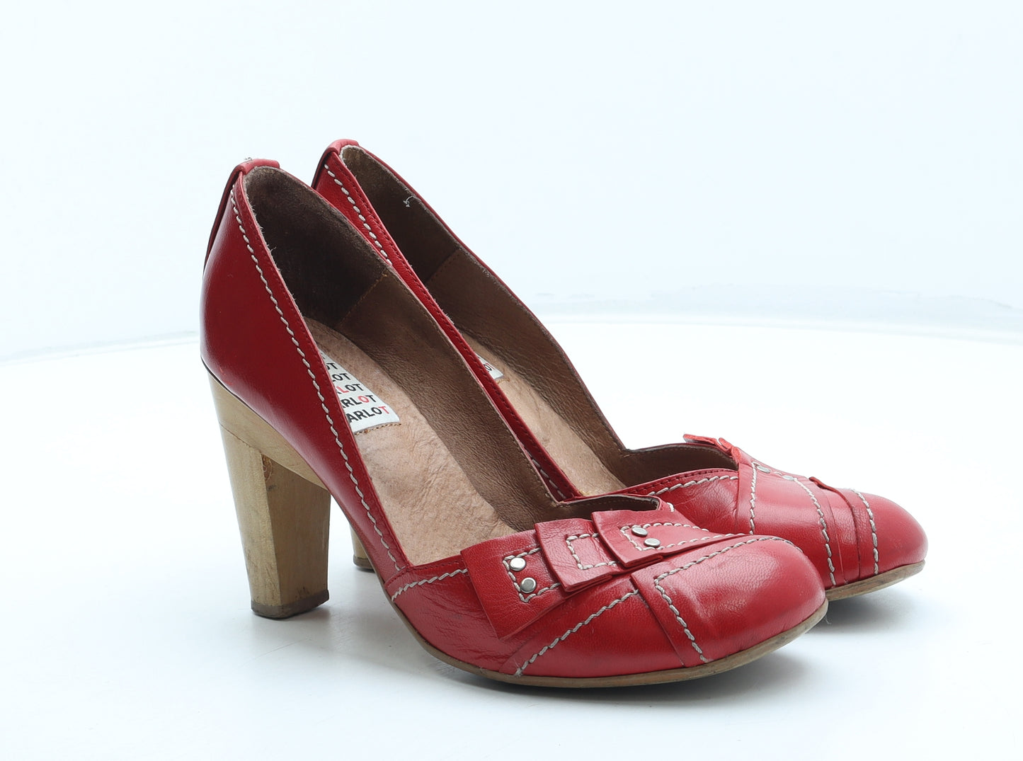 Harlot Womens Red Leather Court Heel UK
