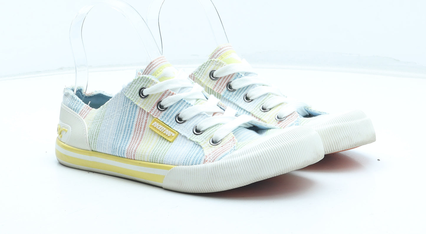 Rocket Dog Womens Multicoloured Striped Polyester Trainer UK
