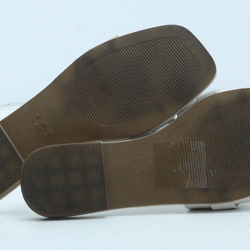 Primark Womens Beige Polyurethane Slip On Sandal UK