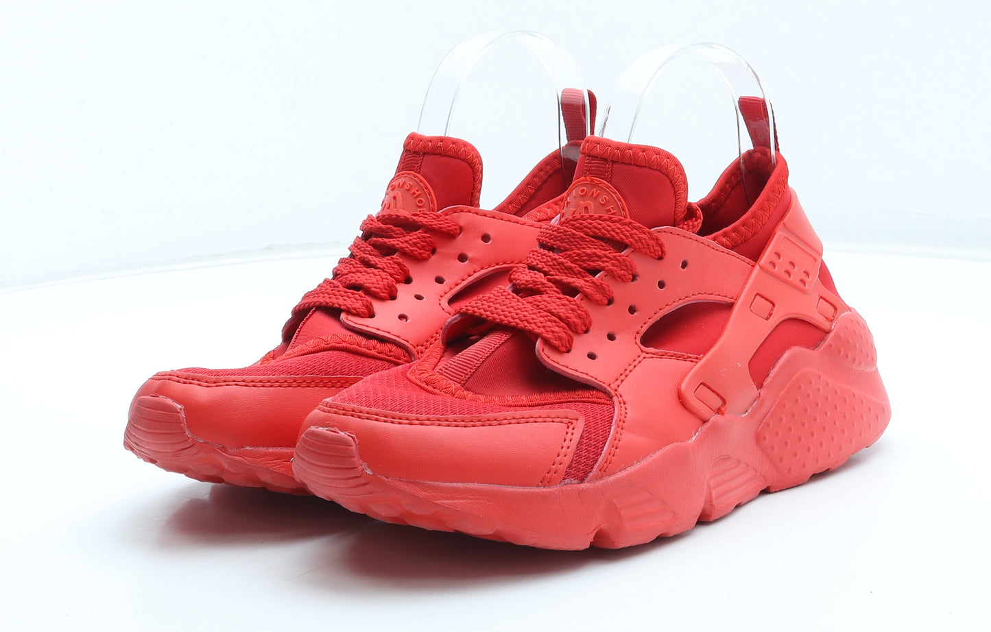 Fashions Shoe By Make Womens Red Polyester Trainer UK