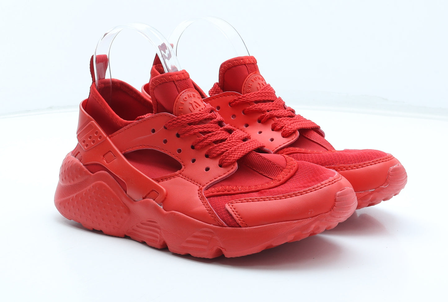 Fashions Shoe By Make Womens Red Polyester Trainer UK