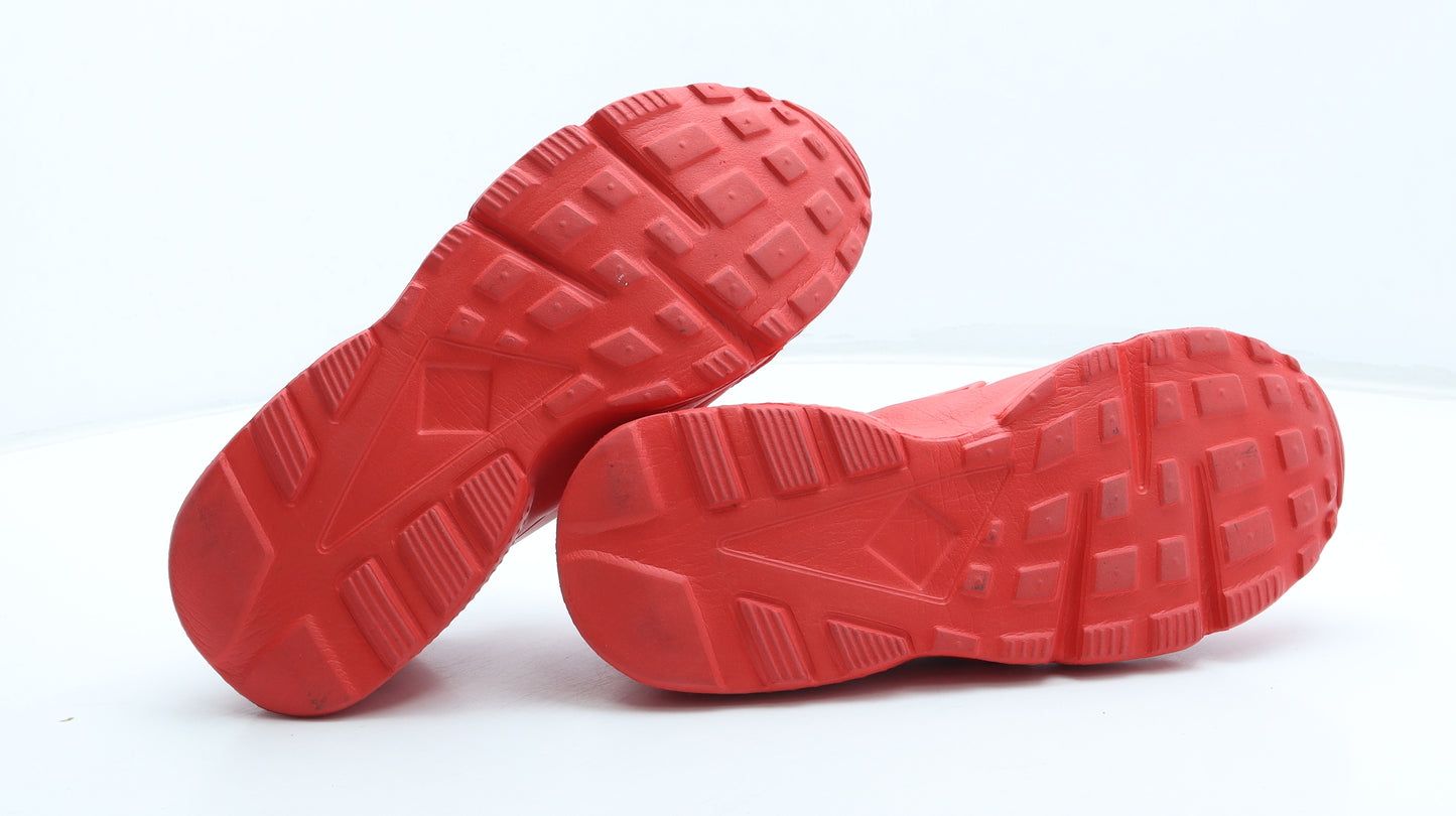 Fashions Shoe By Make Womens Red Polyester Trainer UK