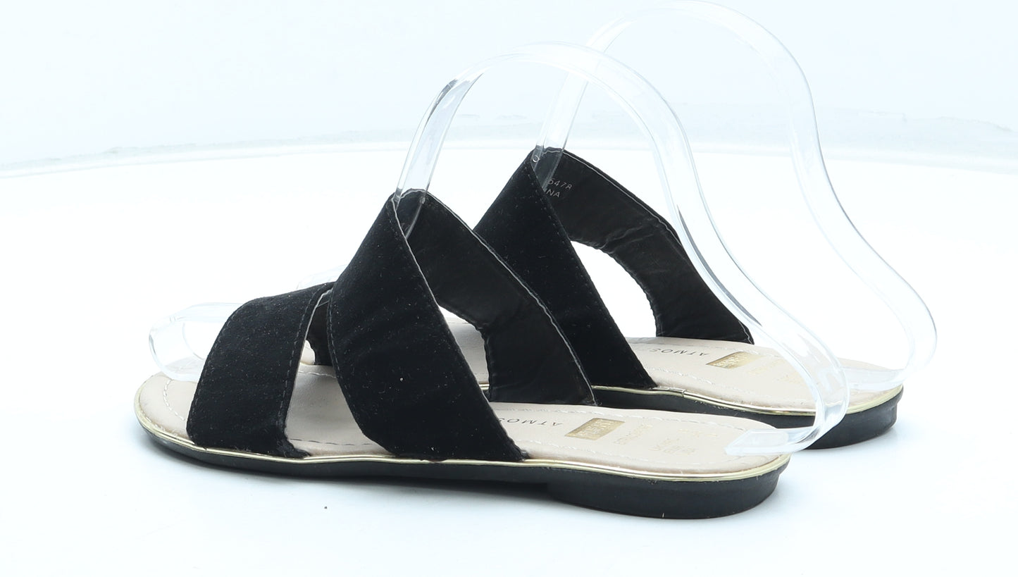 Atmosphere Womens Black Polyester Slip On Sandal UK