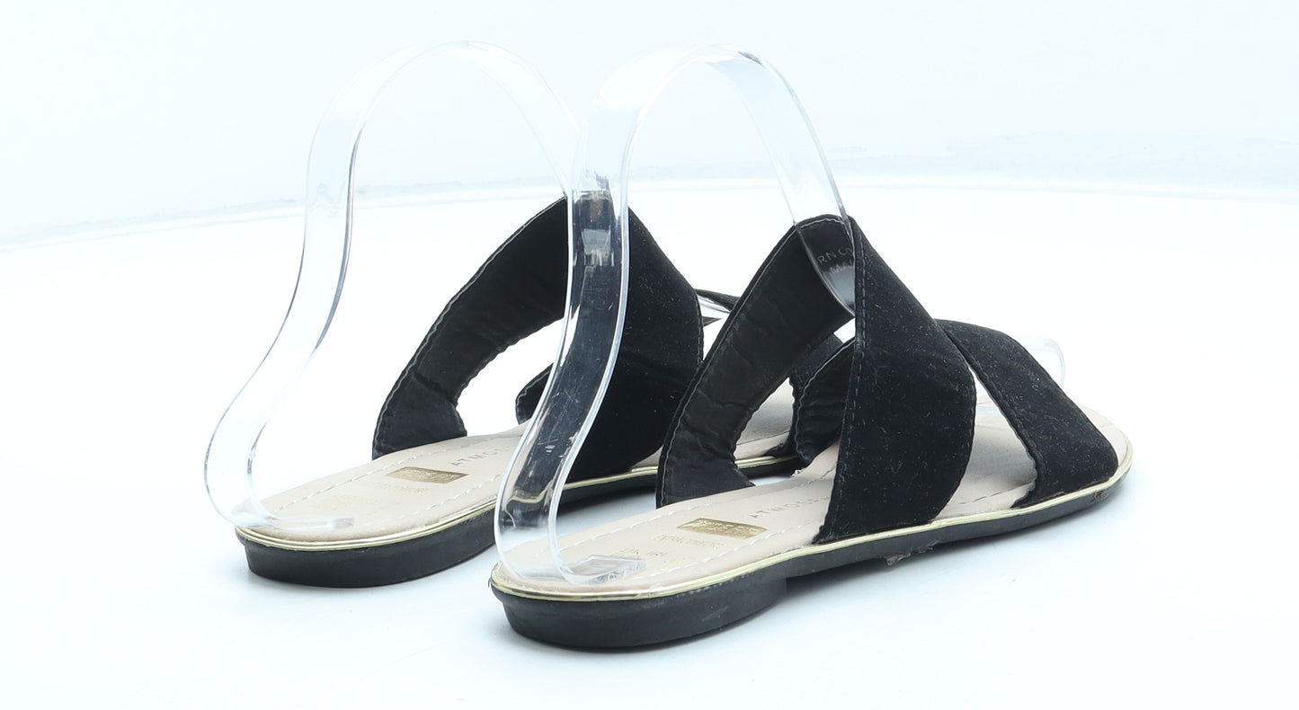 Atmosphere Womens Black Polyester Slip On Sandal UK