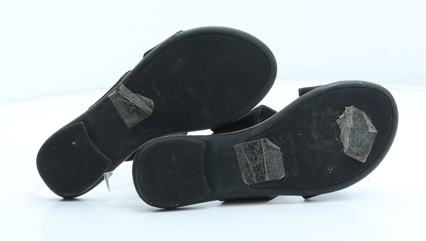 Atmosphere Womens Black Polyester Slip On Sandal UK