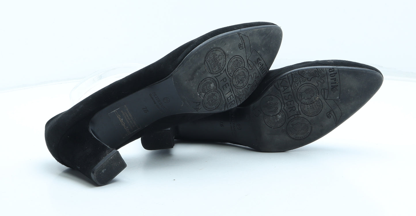 PETER KAISER Womens Black Leather Court Heel UK