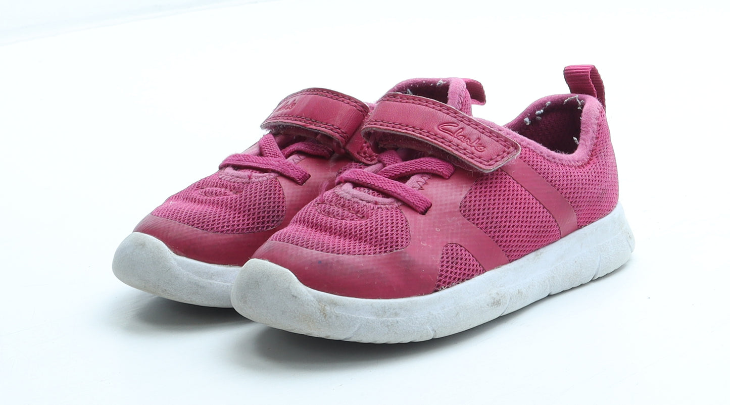 Clarks Girls Pink Polyester Trainer UK 5.5