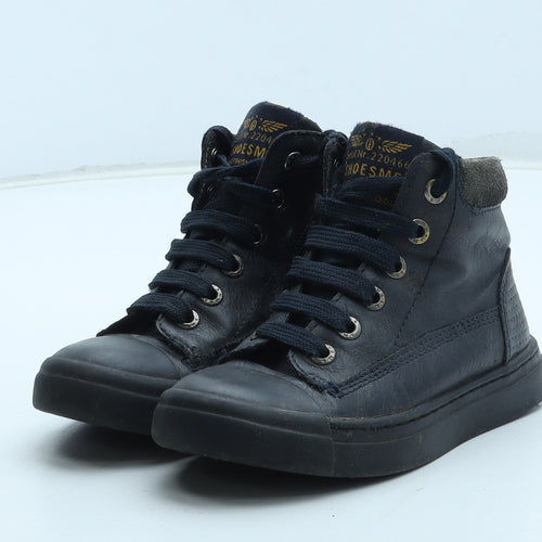 Shoes Me Boys Blue Leather Trainer UK 8.5 26