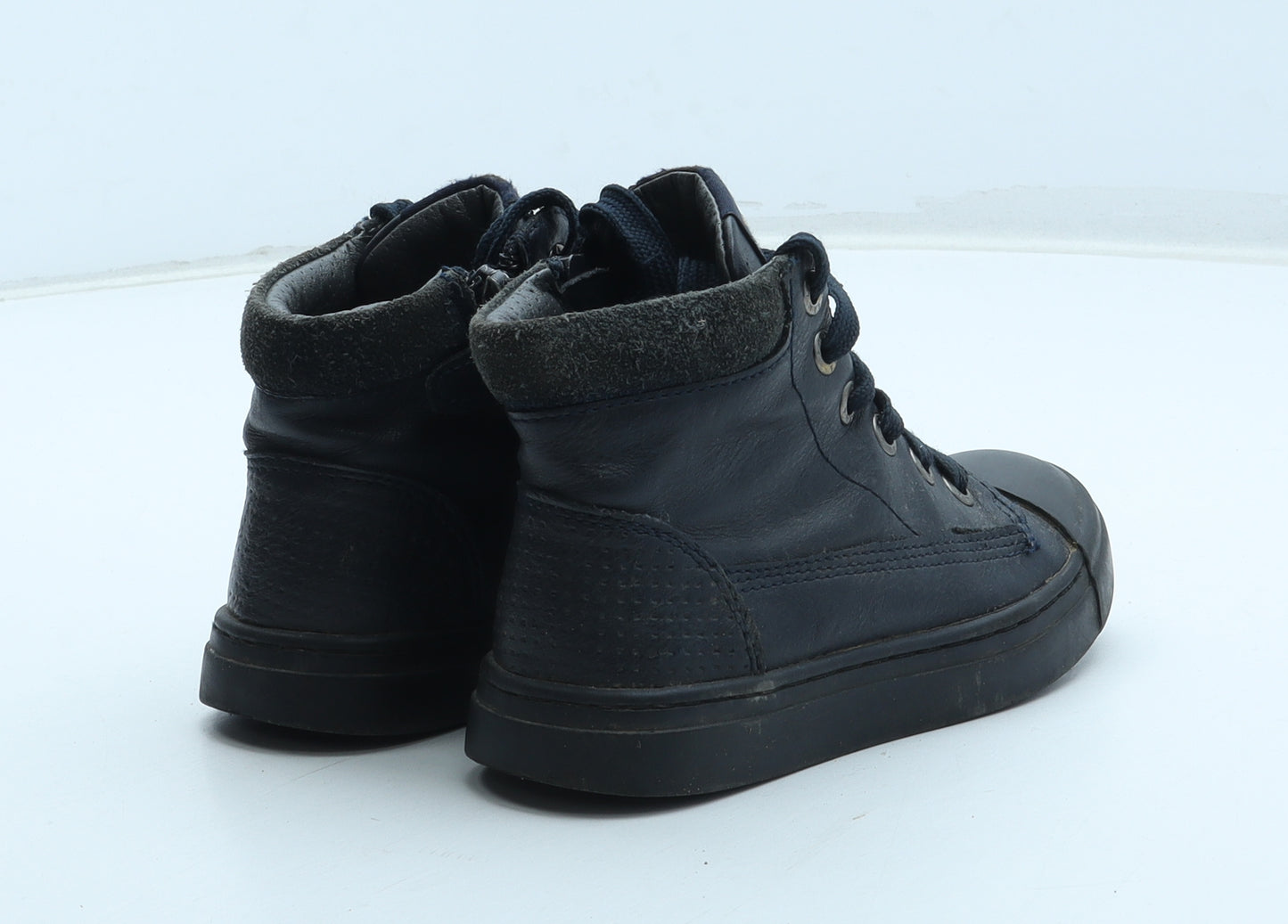 Shoes Me Boys Blue Leather Trainer UK 8.5 26