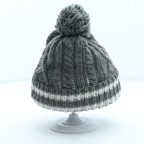 Primark Boys Grey Acrylic Bobble Hat Size S - Brooklyn