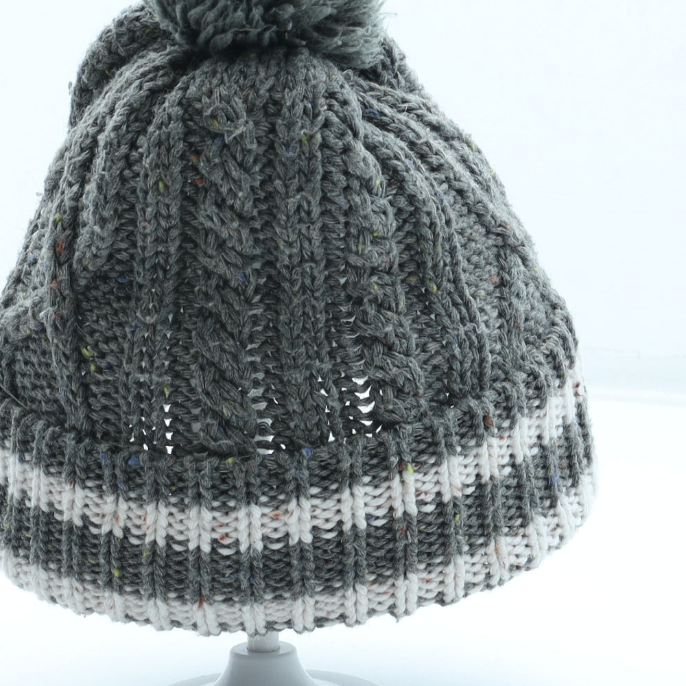 Primark Boys Grey Acrylic Bobble Hat Size S - Brooklyn