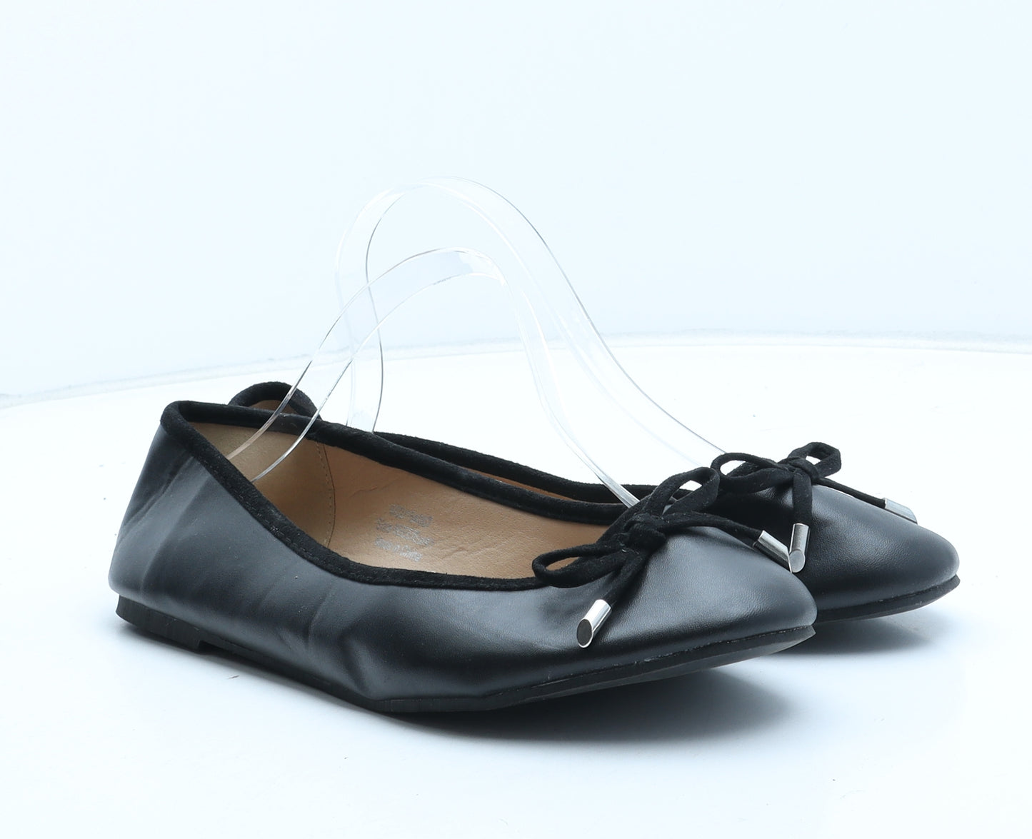 Yours Womens Black Synthetic Ballet Flat UK