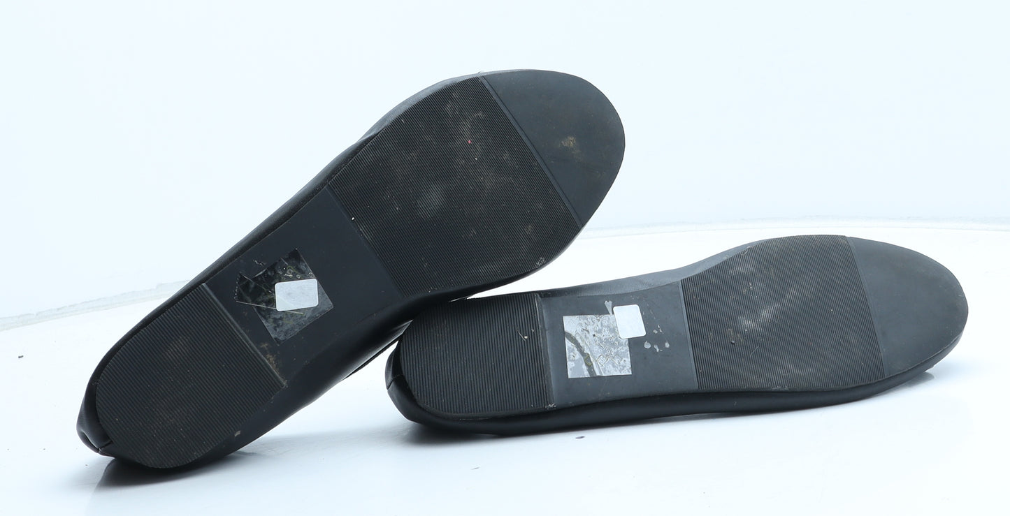 Yours Womens Black Synthetic Ballet Flat UK