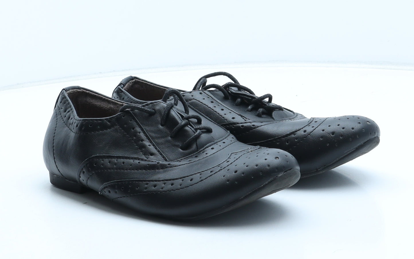 Lilley Womens Black Synthetic Oxford Casual UK - Brogue Style