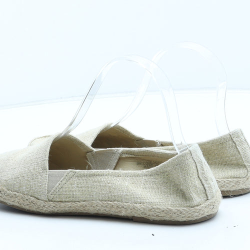 Primark Womens Gold Synthetic Flat UK