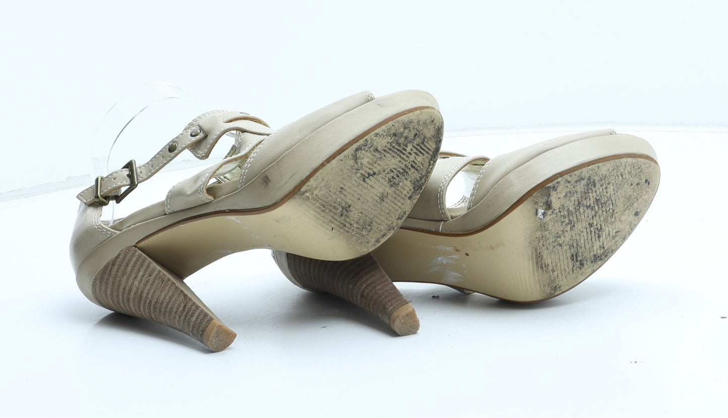 Dorothy Perkins Womens Beige Synthetic Strappy Heel UK