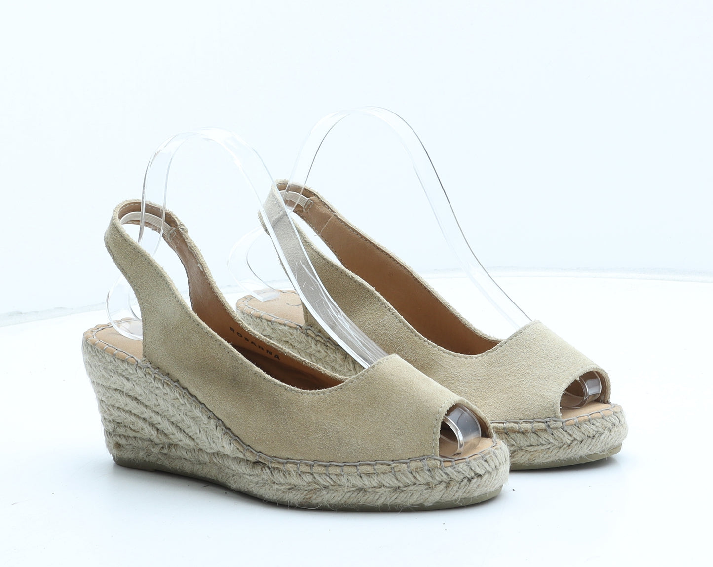 Jones Womens Beige Synthetic Espadrille Heel UK - UK Size Estimated 5
