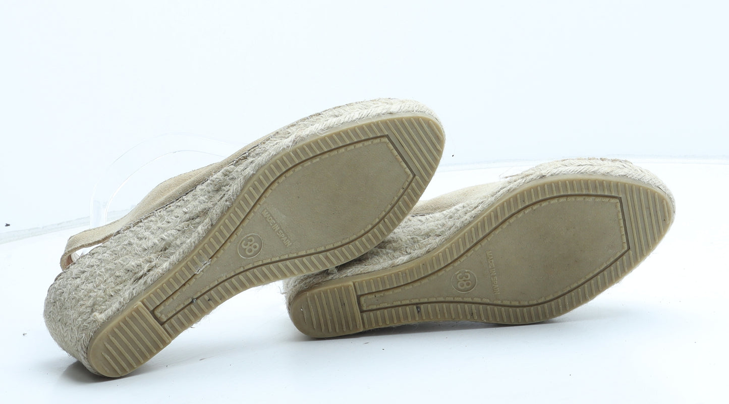Jones Womens Beige Synthetic Espadrille Heel UK - UK Size Estimated 5