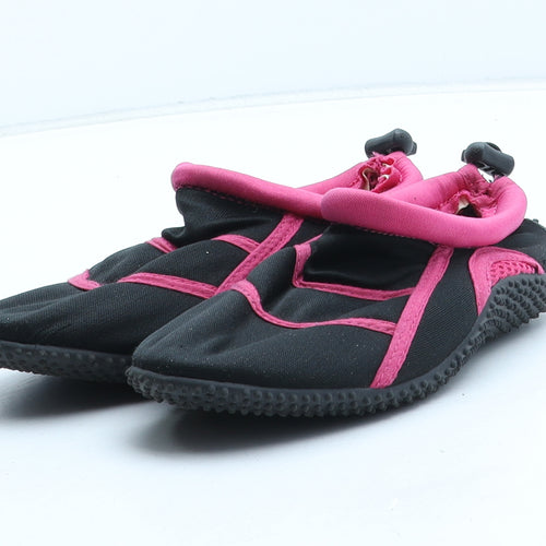 Preworn Girls Black Synthetic Slip On Casual UK 13 - Aqua Shoes