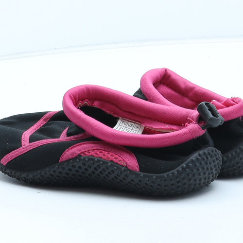 Preworn Girls Black Synthetic Slip On Casual UK 13 - Aqua Shoes