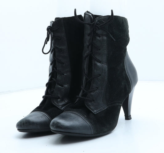 NEXT Womens Black Suede Bootie Boot UK