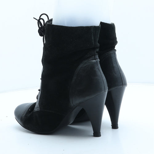 NEXT Womens Black Suede Bootie Boot UK