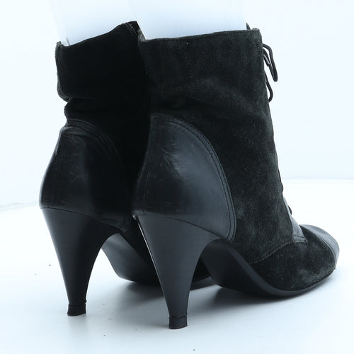 NEXT Womens Black Suede Bootie Boot UK