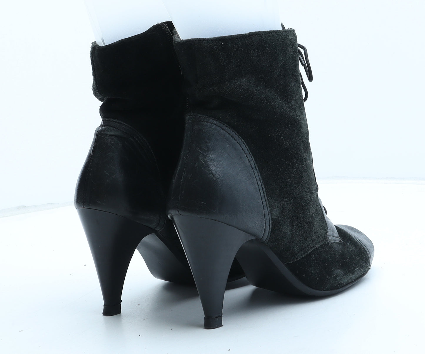 NEXT Womens Black Suede Bootie Boot UK