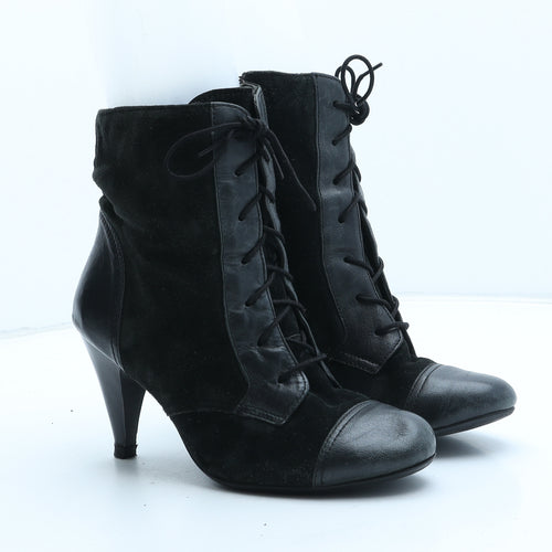 NEXT Womens Black Suede Bootie Boot UK