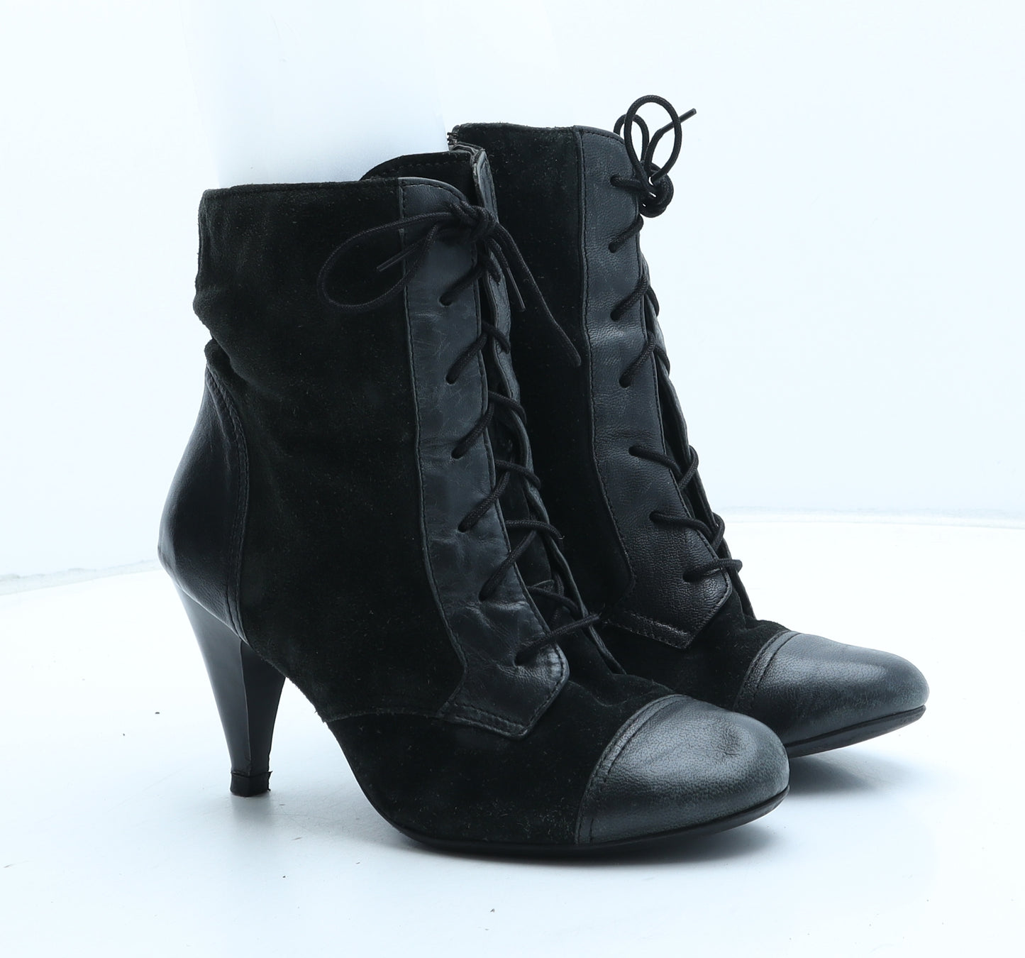 NEXT Womens Black Suede Bootie Boot UK