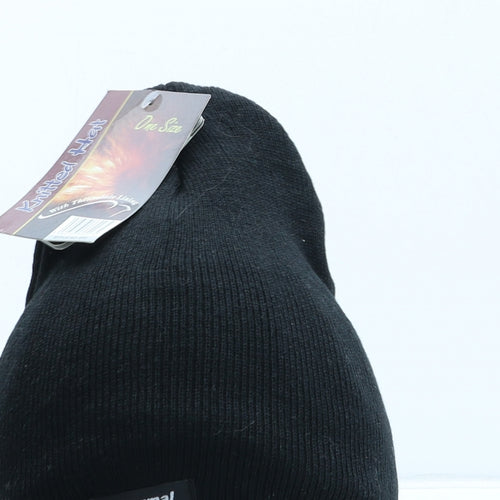 Thermal Mens Black Acrylic Beanie One Size