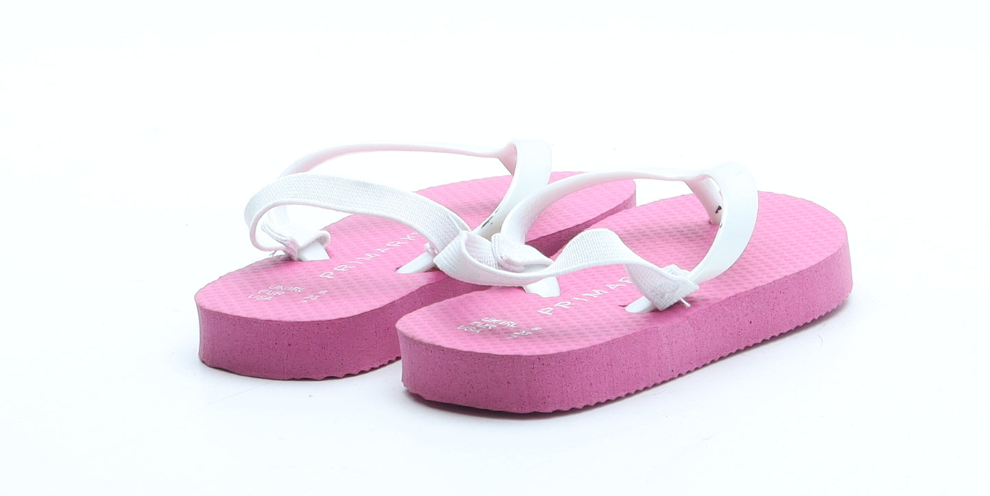Primark Girls Pink Rubber Thong Sandal UK 6