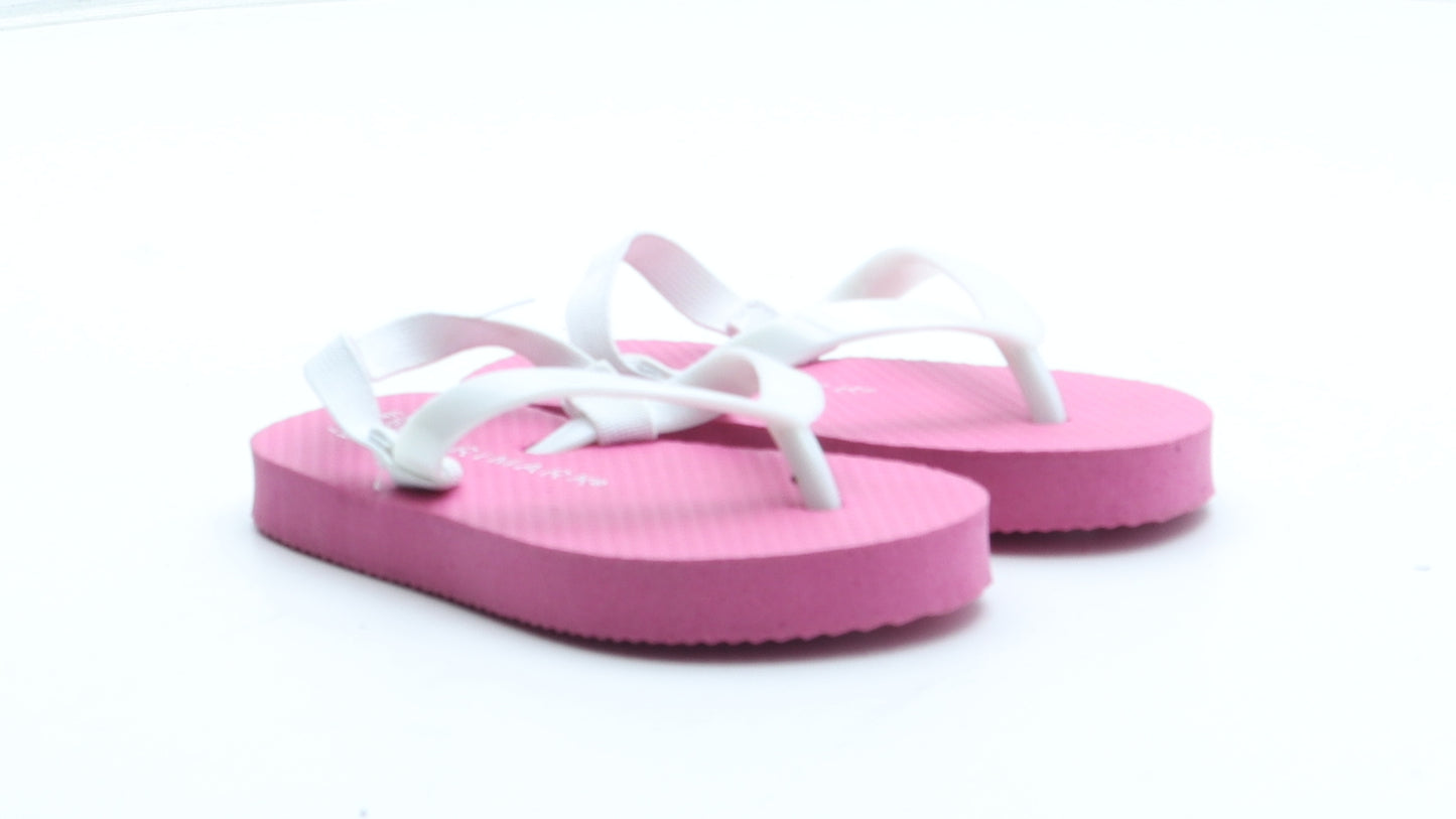 Primark Girls Pink Rubber Thong Sandal UK 6