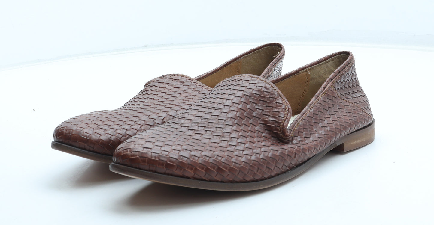Preworn Mens Brown Geometric Synthetic Slip On Casual UK 8 42
