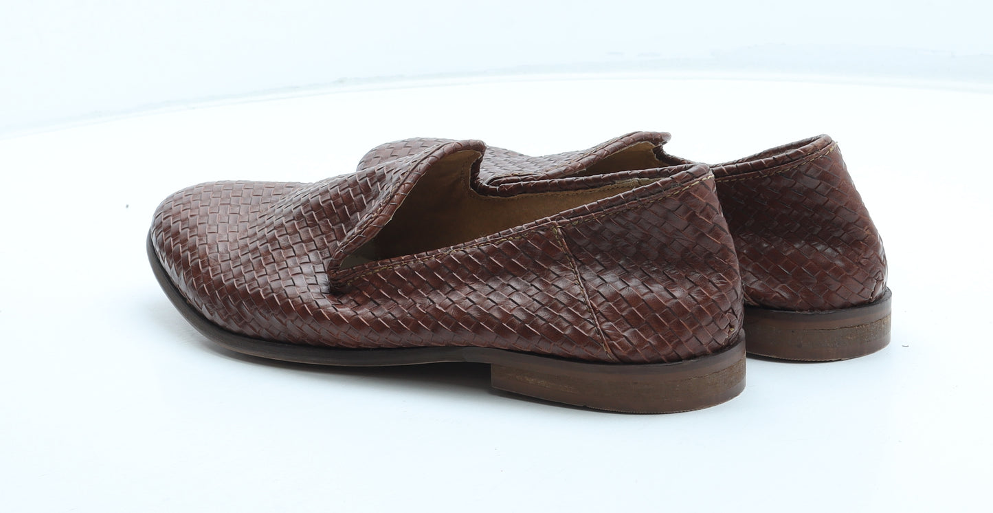 Preworn Mens Brown Geometric Synthetic Slip On Casual UK 8 42
