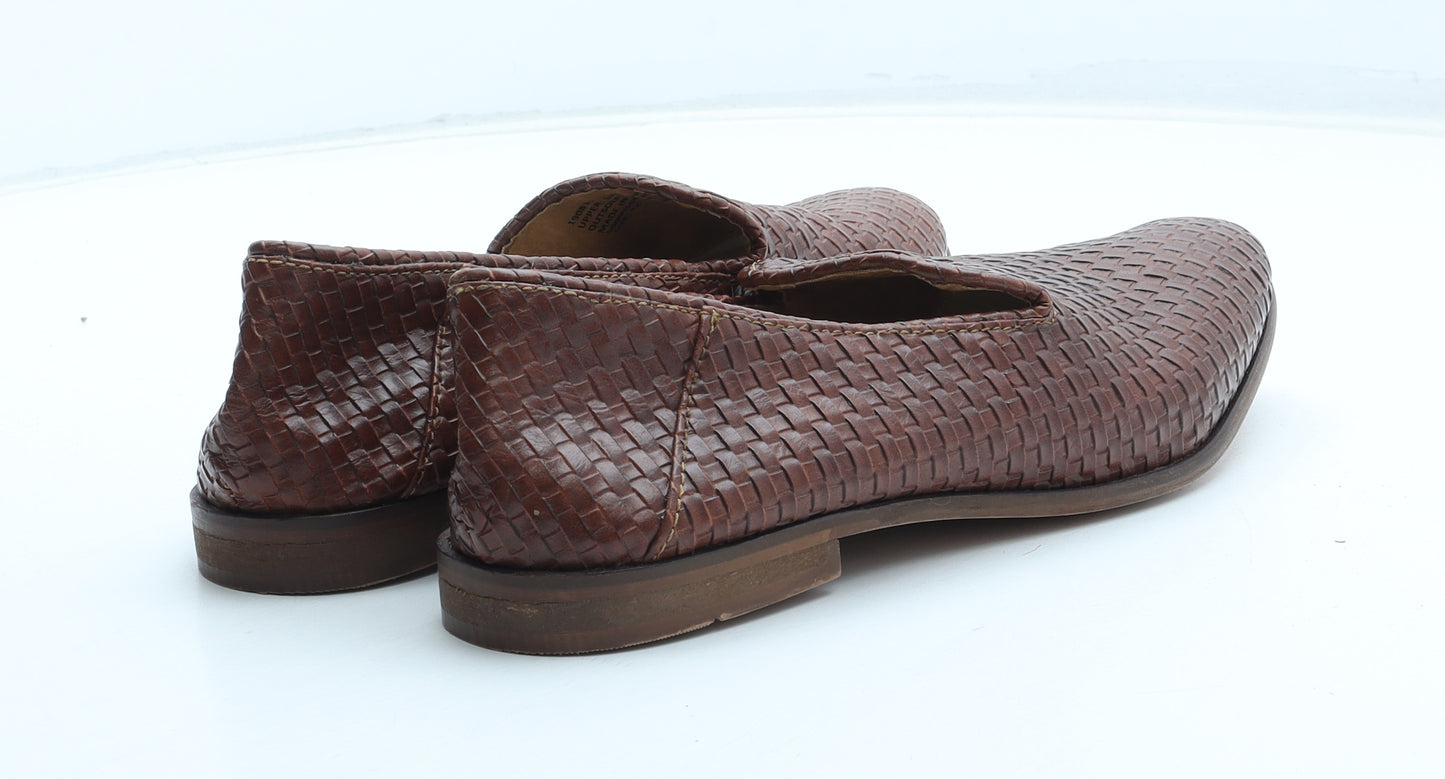 Preworn Mens Brown Geometric Synthetic Slip On Casual UK 8 42
